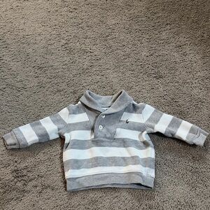 Polo by Ralph Lauren Gray and White Striped Kids Sweater